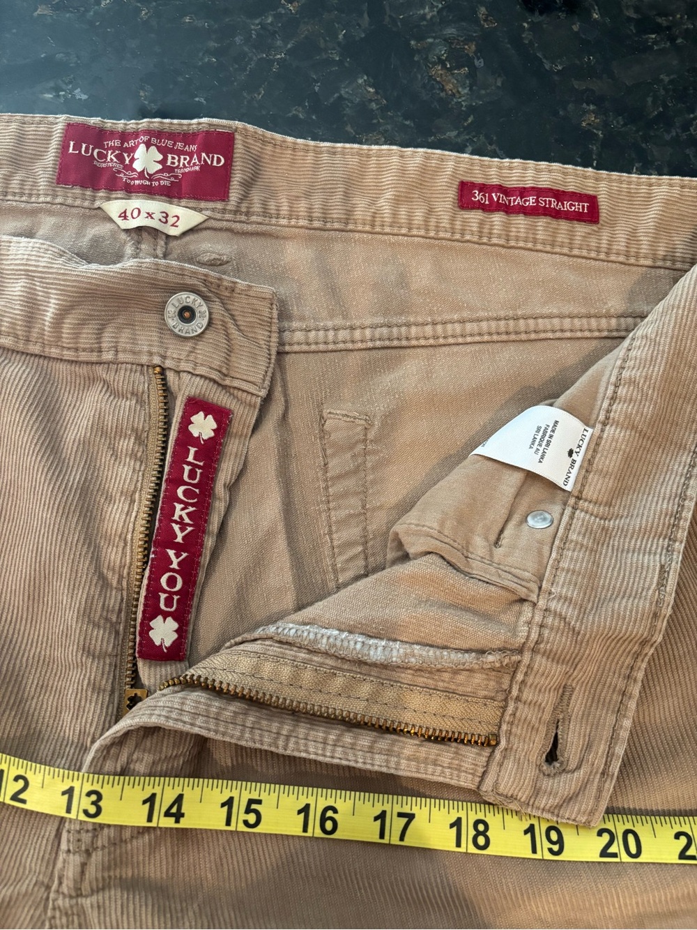 Lucky Brand Men's Tan Corduroy Pants